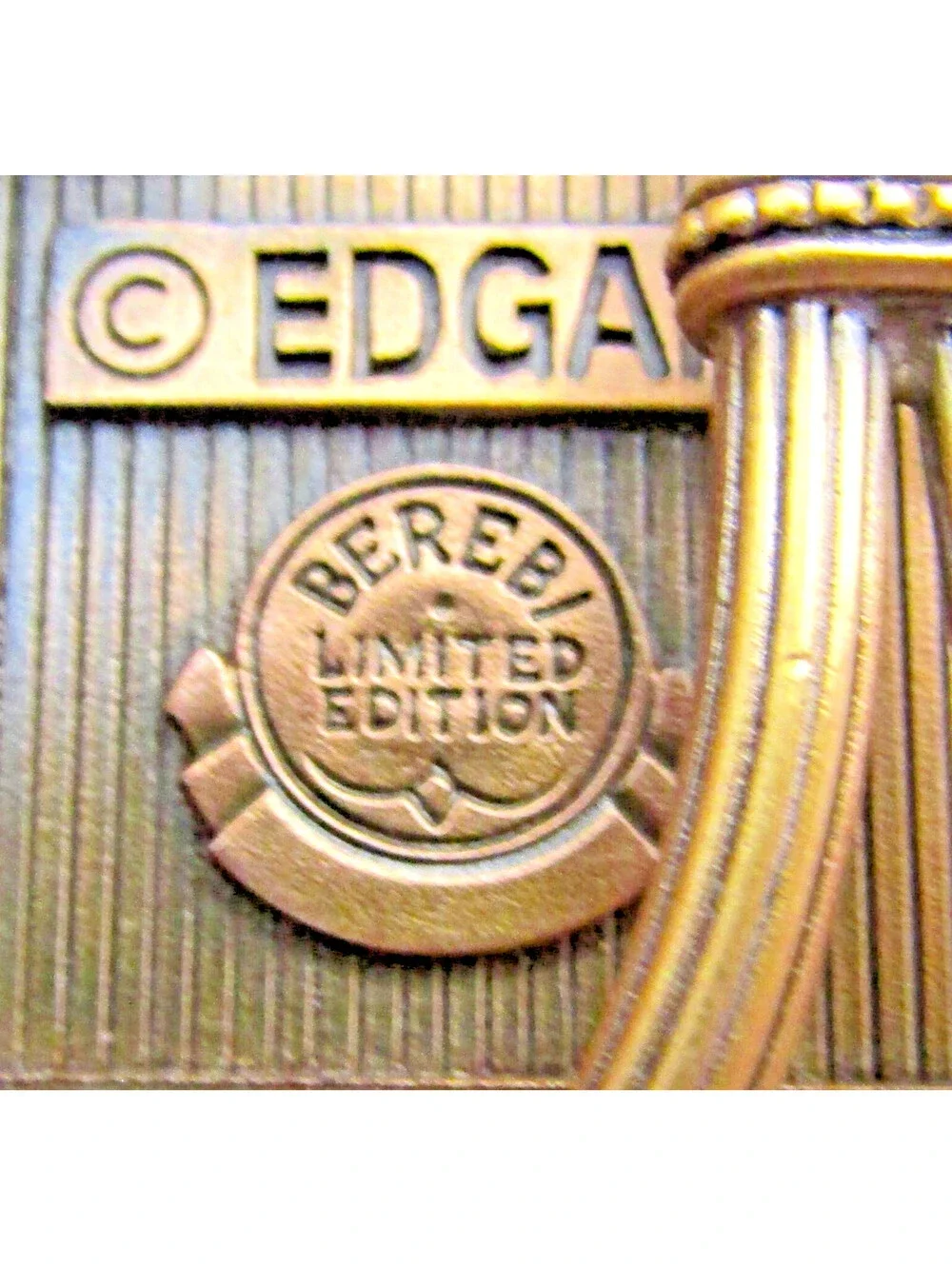 Signed Edgar Berebi Ribbons Frame Enamel and Swarovski Crystal 7471/8